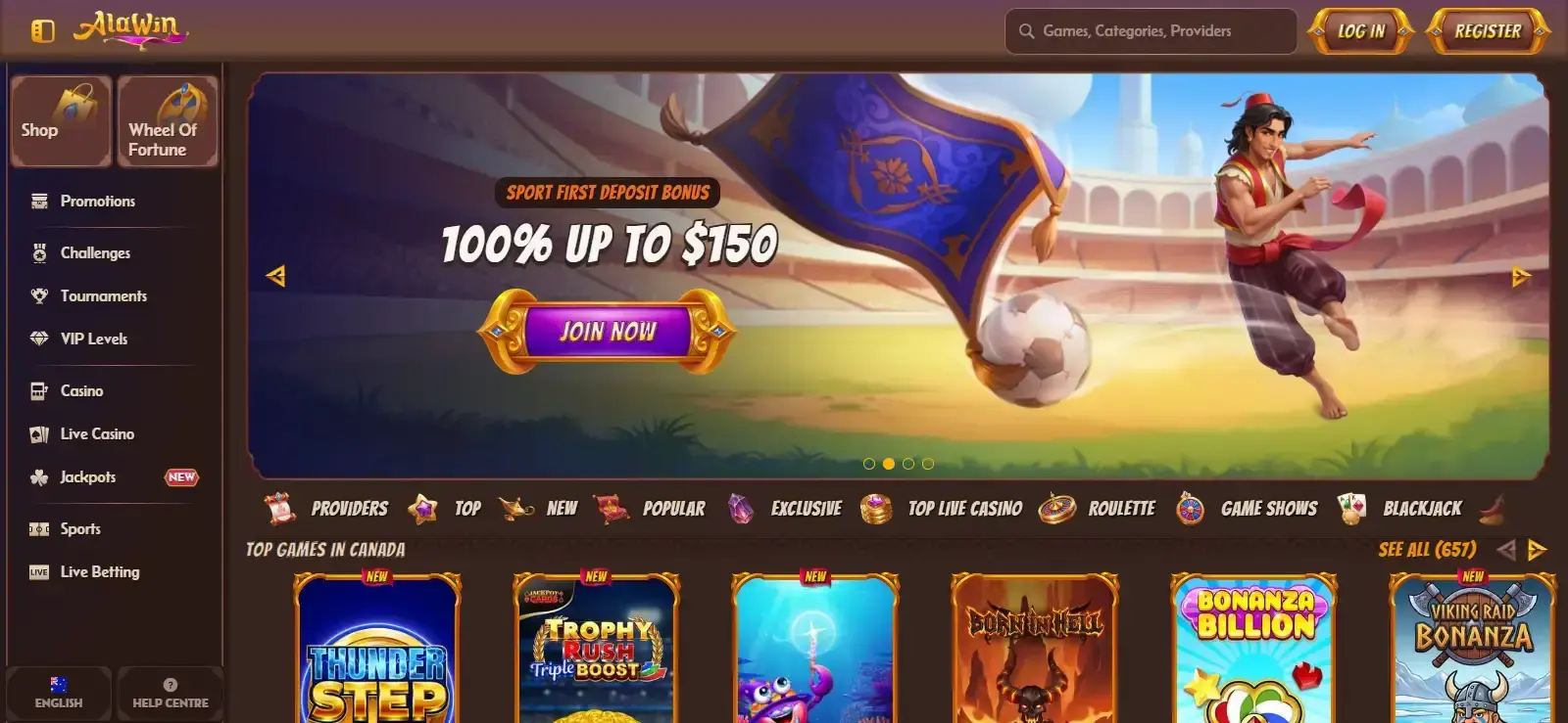 Alawin Australia-facing homepage header and navigation